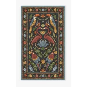 Ruggable Iris Apfel Birds of a Feather Flatwoven Rug 3x5 Washable Tropical Birds